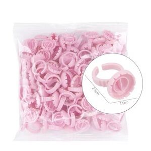 75 Disposable Pigment Ink Rings - Pack of Eyebrow/Tattoo Cups - Pink